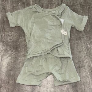 bonsie baby bamboo footie green 3-6months